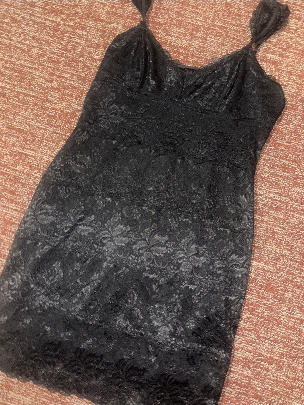 Guess dress lace fitted v neck mini dress going out statement sleeve bodycon L
